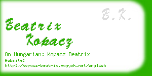 beatrix kopacz business card